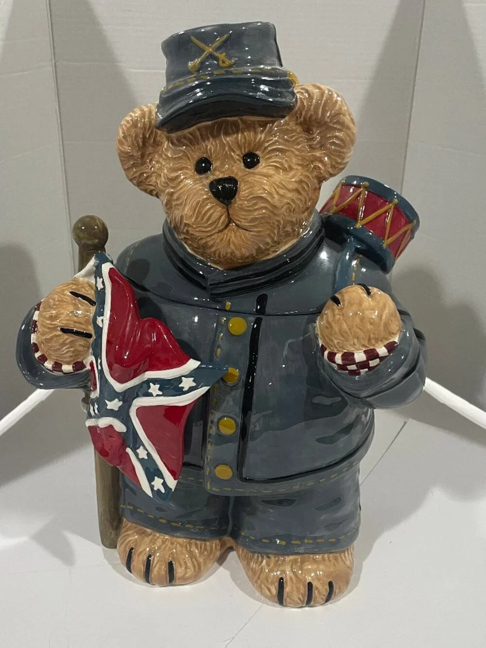Vintage Boyds Bear Cookie Jar Confederate Soldier - Dixon in Box